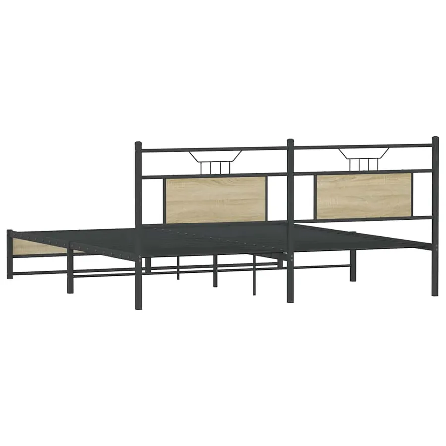 Cadre de lit sans matelas chêne sonoma 160x200 cm - 8