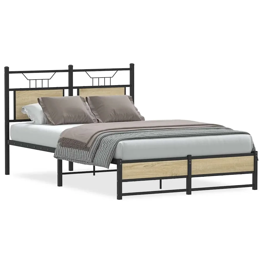 Cadre de lit sans matelas chêne sonoma 120x190 cm