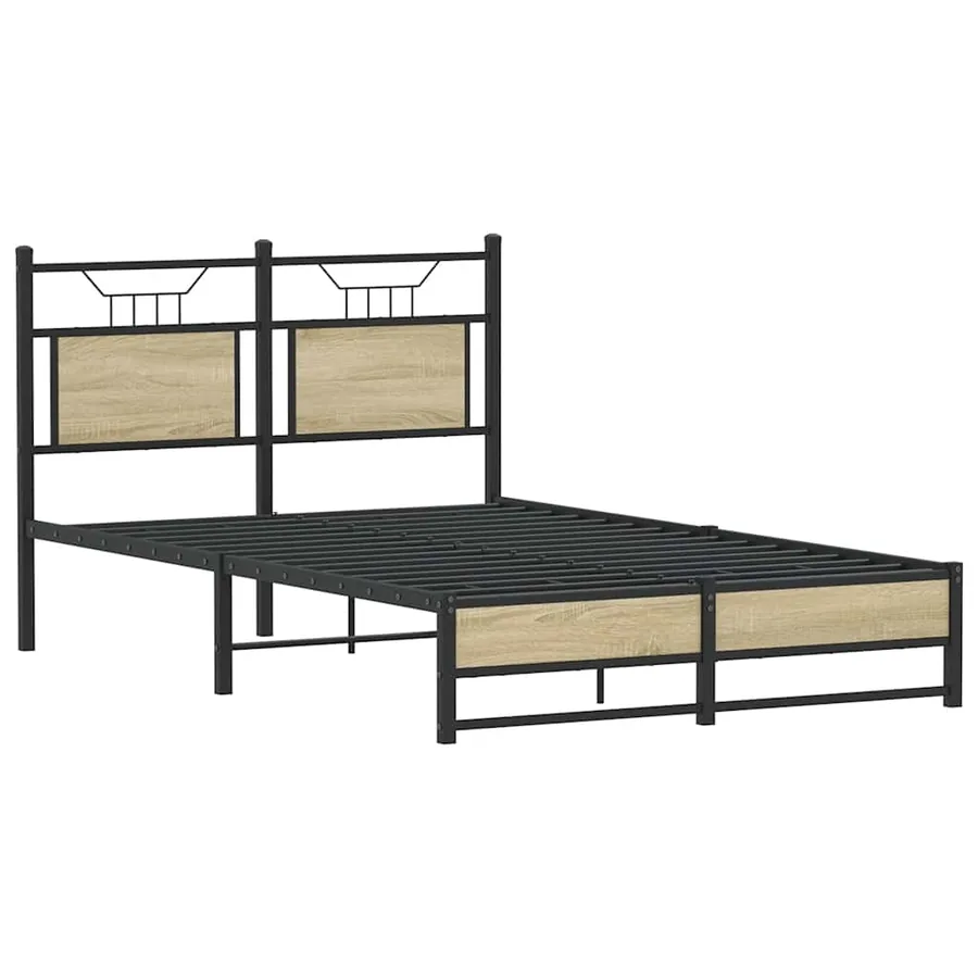 Cadre de lit sans matelas chêne sonoma 120x190 cm - 3
