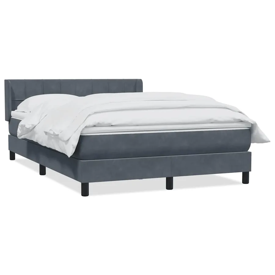 Sommier à lattes de lit et matelas gris foncé 160x210cm velours - 2