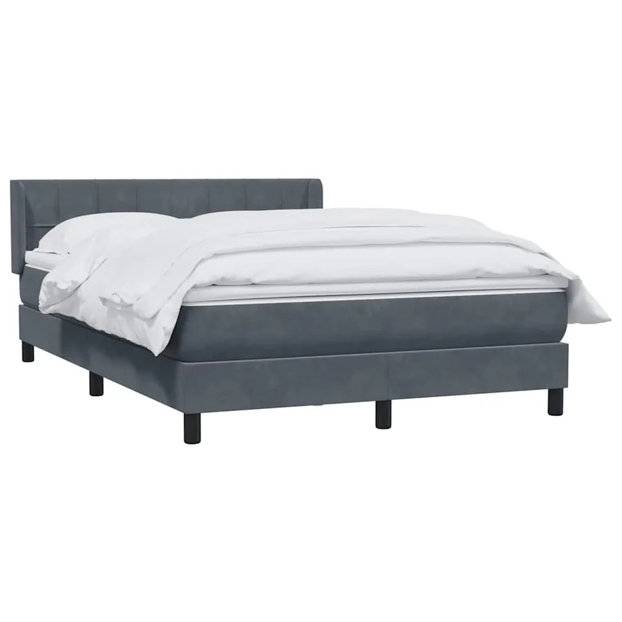 Sommier à lattes de lit et matelas gris foncé 160x210cm velours - 3