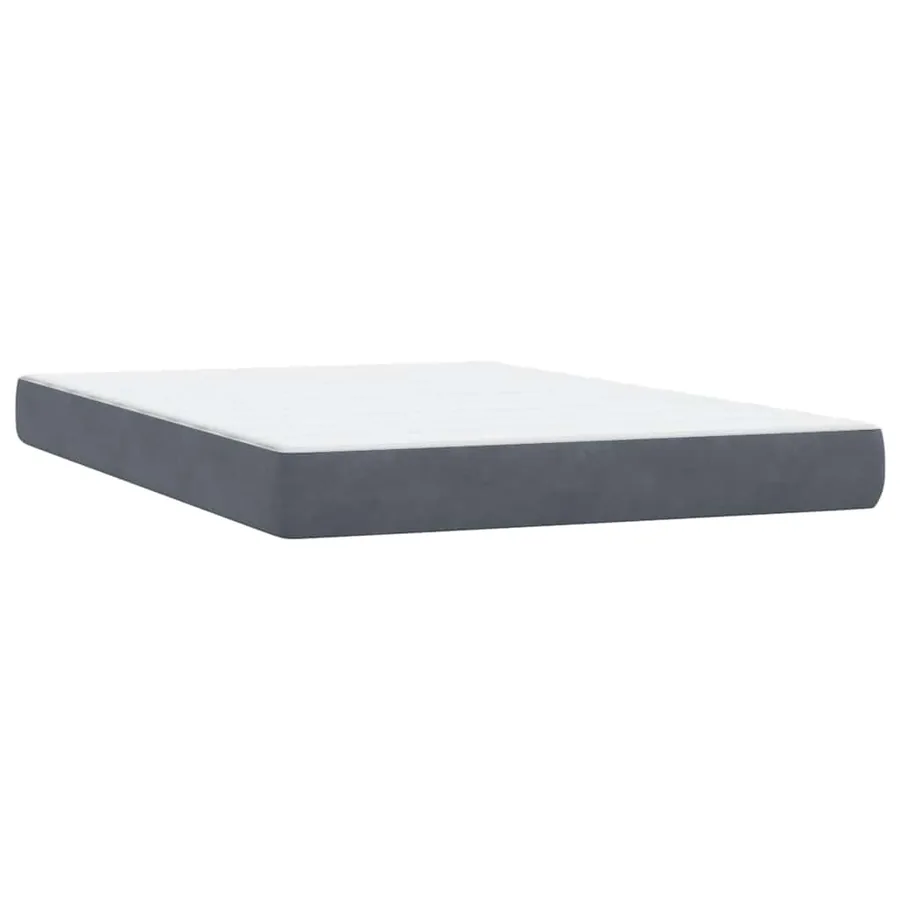 Sommier à lattes de lit et matelas gris foncé 160x210cm velours - 6