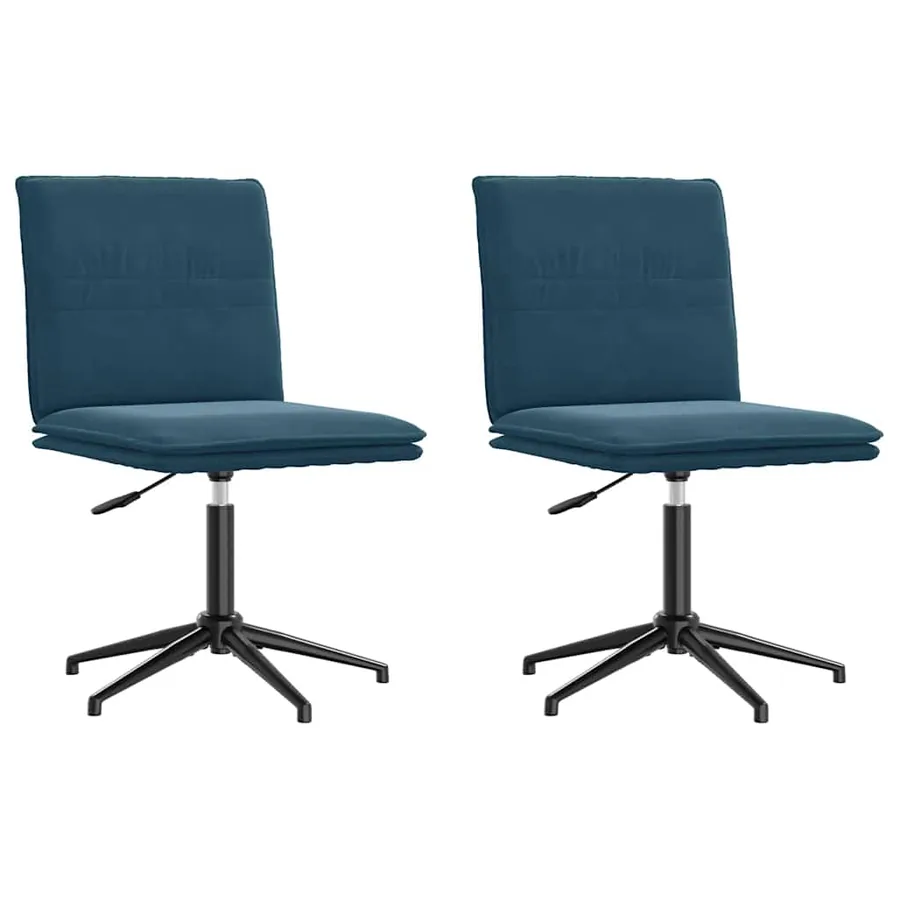Chaises à manger lot de 2 Bleu Velours - 2