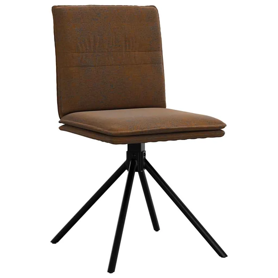 Chaise à manger marron similicuir daim - 3