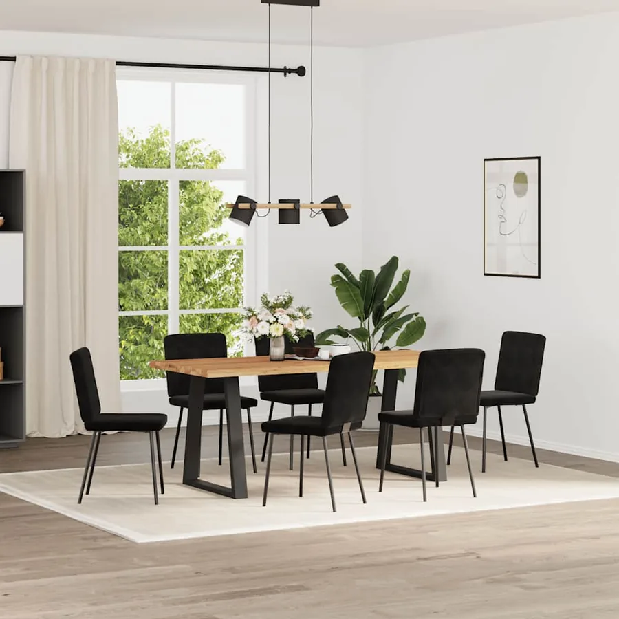 Chaises à manger lot de 6 noir velours - 2