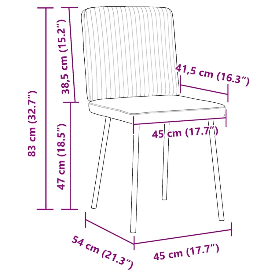 Chaises à manger lot de 6 noir velours - 9