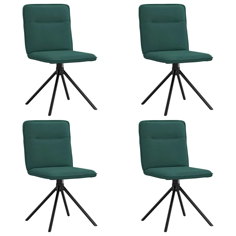 Chaises à manger lot de 4 vert foncé tissu - 2