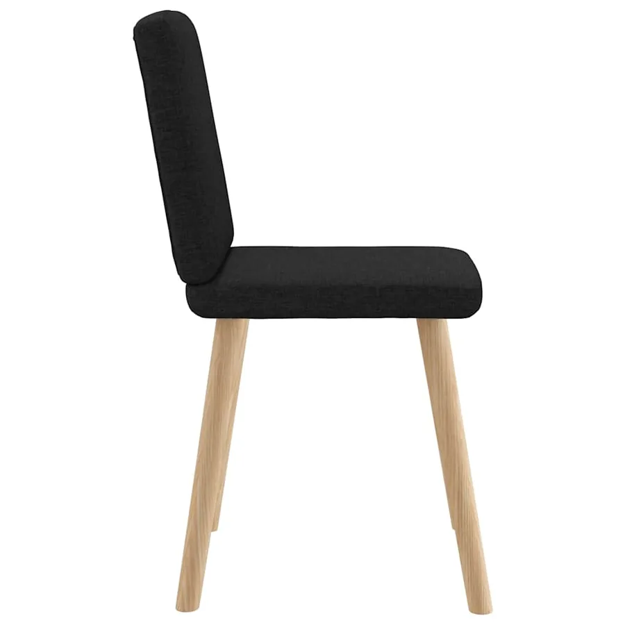Chaises à manger lot de 6 noir tissu - 5