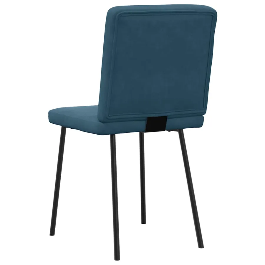 Chaises à manger lot de 2 Bleu Velours - 6