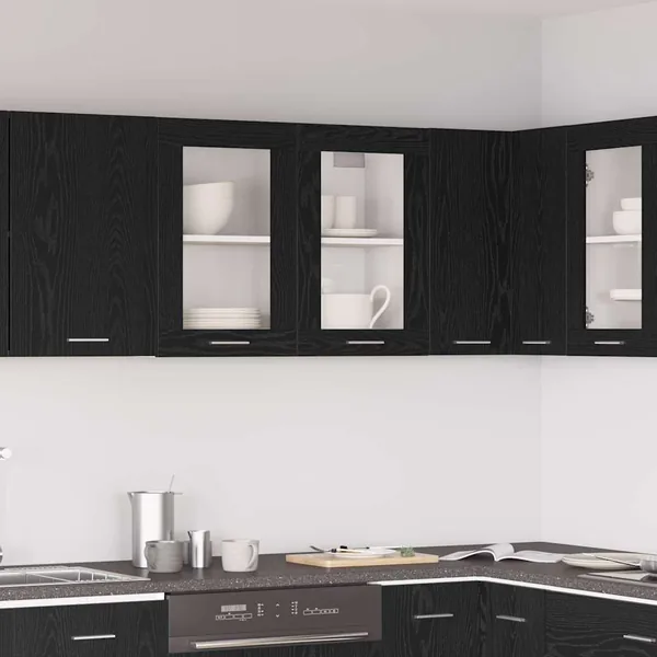 Armoire suspendue avec étagère Lyon Chêne noir 80 x 31 x 60 cm