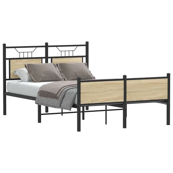 Cadre de lit sans matelas chêne sonoma 120x200 cm