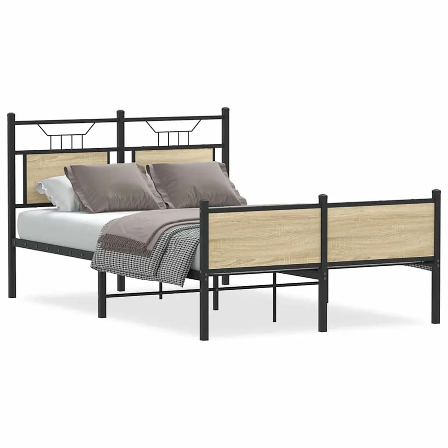 Cadre de lit sans matelas chêne sonoma 120x200 cm - 2