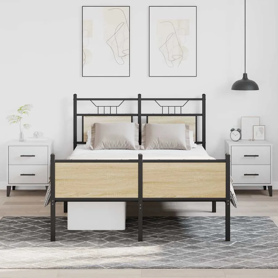 Cadre de lit sans matelas chêne sonoma 120x200 cm - 4