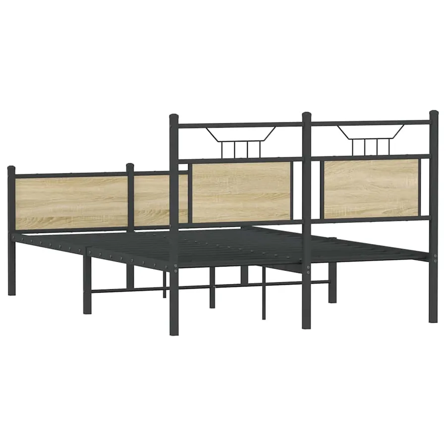 Cadre de lit sans matelas chêne sonoma 120x200 cm - 8