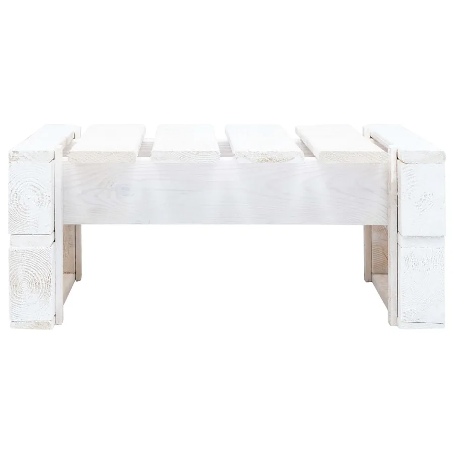 Pouf palette de jardin Bois de pin imprégné de blanc - 4