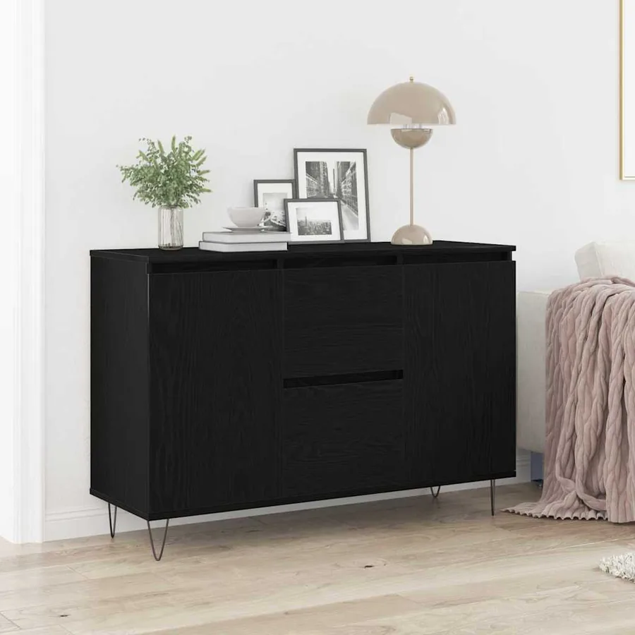 Buffet Chêne noir 101,5 x 35 x 70 cm Bois d'ingénierie