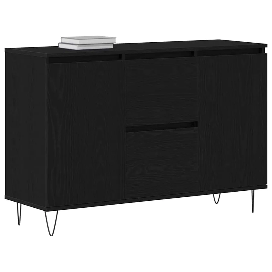 Buffet Chêne noir 101,5 x 35 x 70 cm Bois d'ingénierie - 3