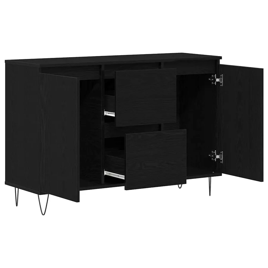 Buffet Chêne noir 101,5 x 35 x 70 cm Bois d'ingénierie - 5