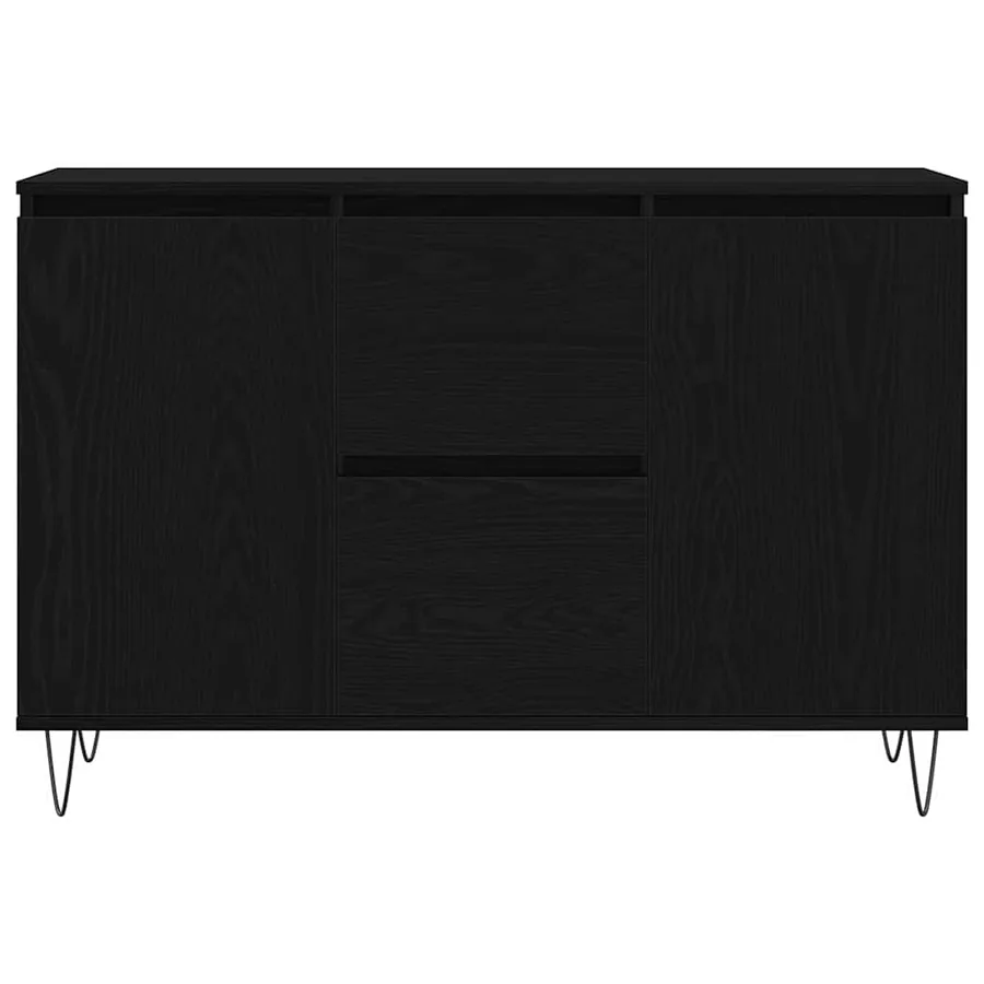 Buffet Chêne noir 101,5 x 35 x 70 cm Bois d'ingénierie - 7