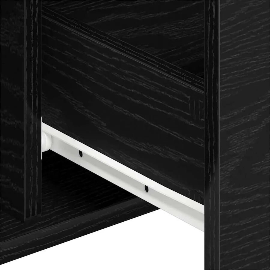 Buffet Chêne noir 101,5 x 35 x 70 cm Bois d'ingénierie - 8