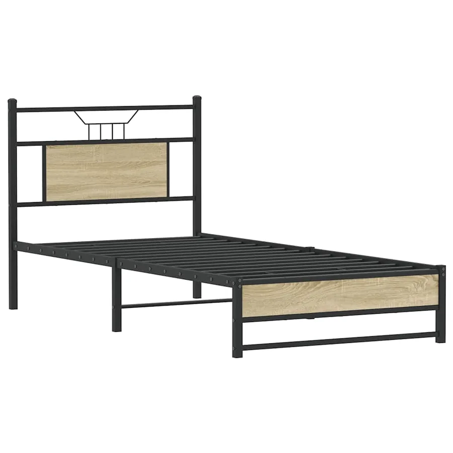 Cadre de lit sans matelas chêne sonoma 75x190 cm - 3