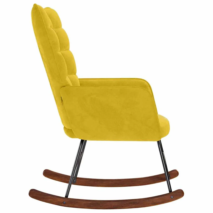 Chaise à bascule Jaune Velours - 4
