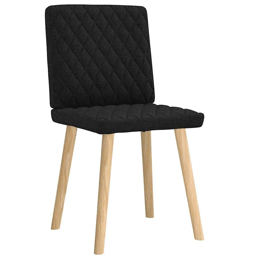 Chaises à manger lot de 2 noir tissu - 4