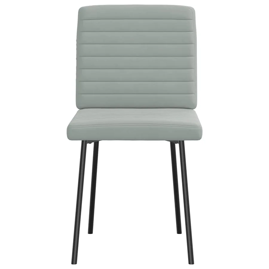Chaises à manger lot de 2 Gris clair Velours - 3