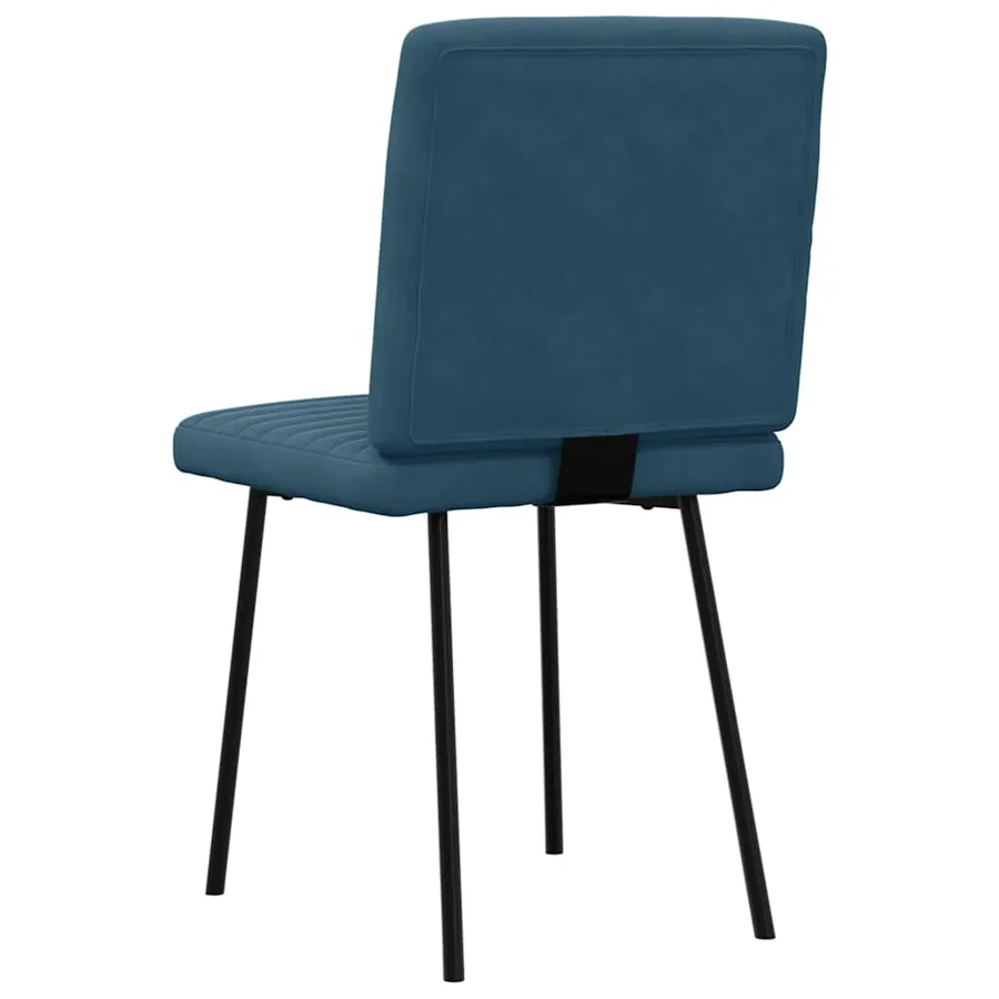 Chaises à manger lot de 4 Bleu Velours - 6