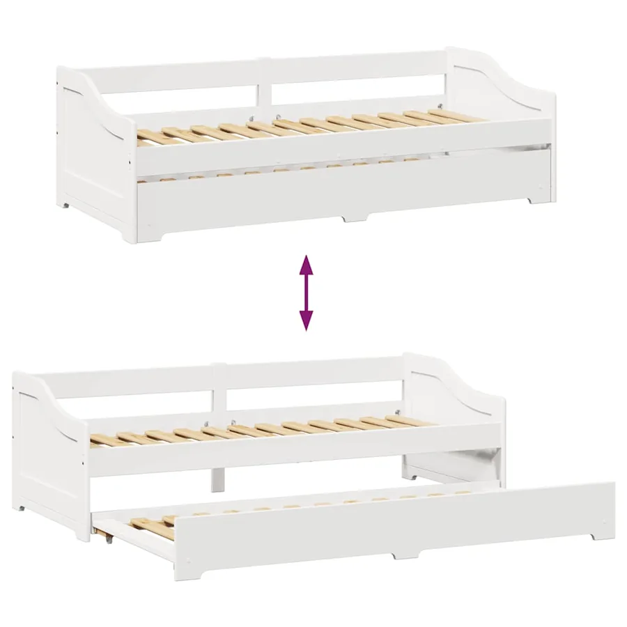 Lit de jour avec gigogne sans matelas IRUN blanc 90x200 cm - 10