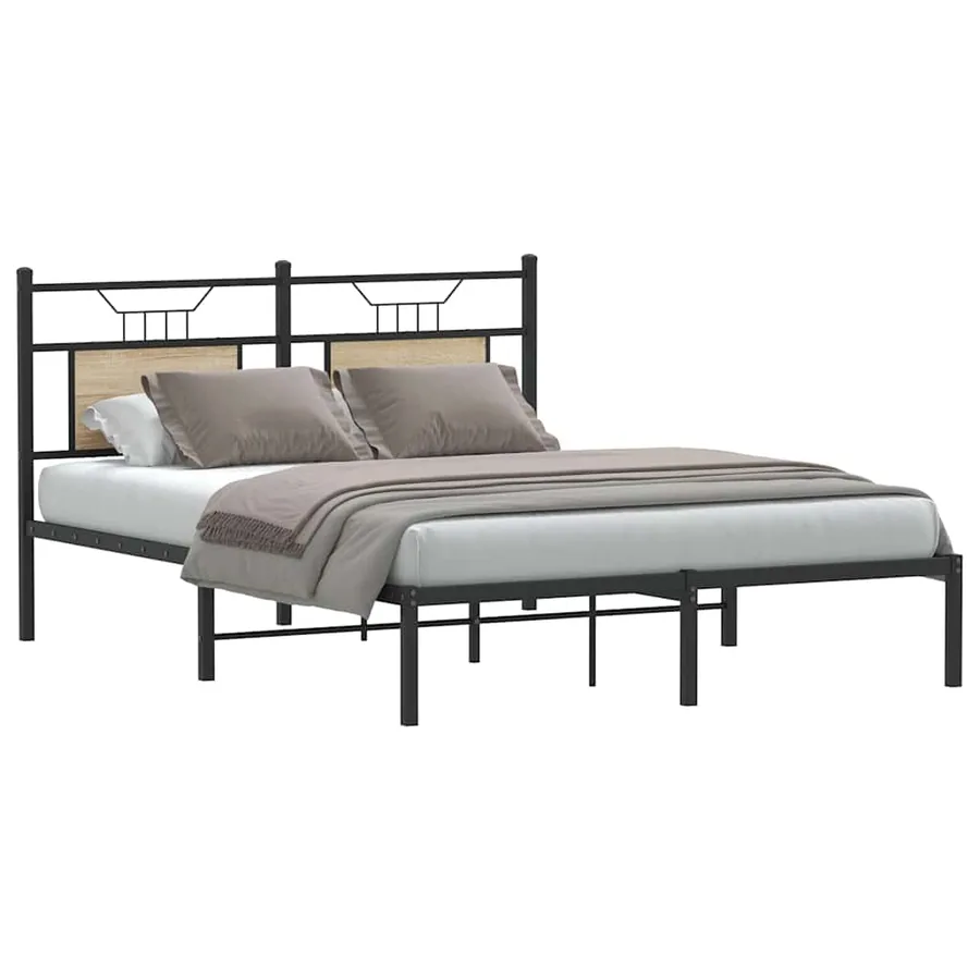 Cadre de lit sans matelas chêne sonoma 140x200 cm - 3