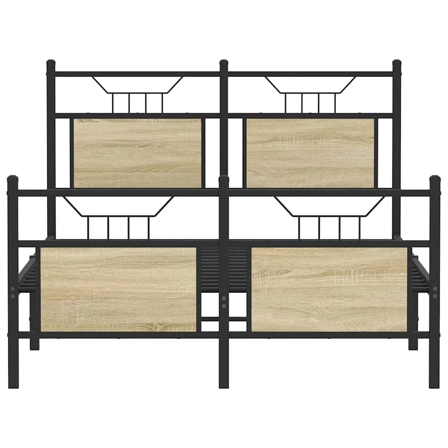 Cadre de lit sans matelas chêne sonoma 120x200 cm - 6