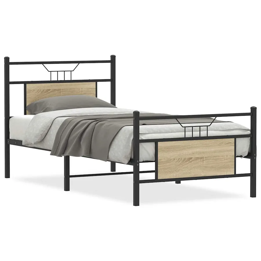Cadre de lit sans matelas chêne sonoma 80x200 cm - 2