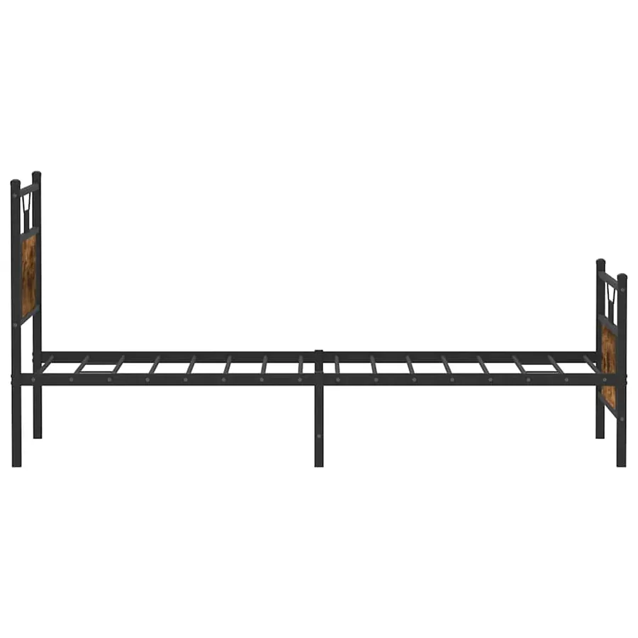 Cadre de lit sans matelas chêne fumé 75x190cm bois d'ingénierie - 7