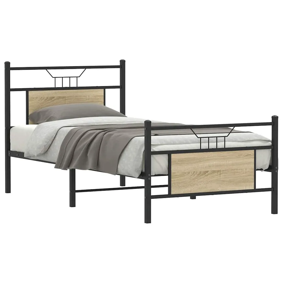 Cadre de lit sans matelas chêne sonoma 90x200 cm
