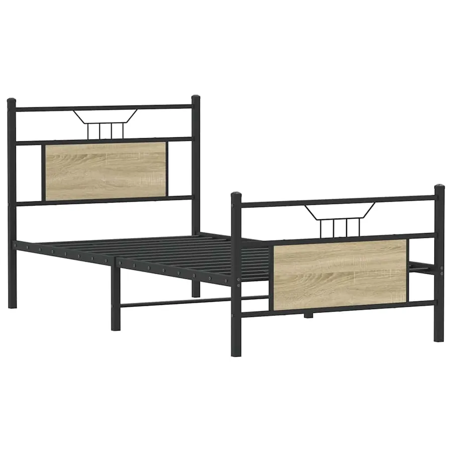 Cadre de lit sans matelas chêne sonoma 90x200 cm - 3
