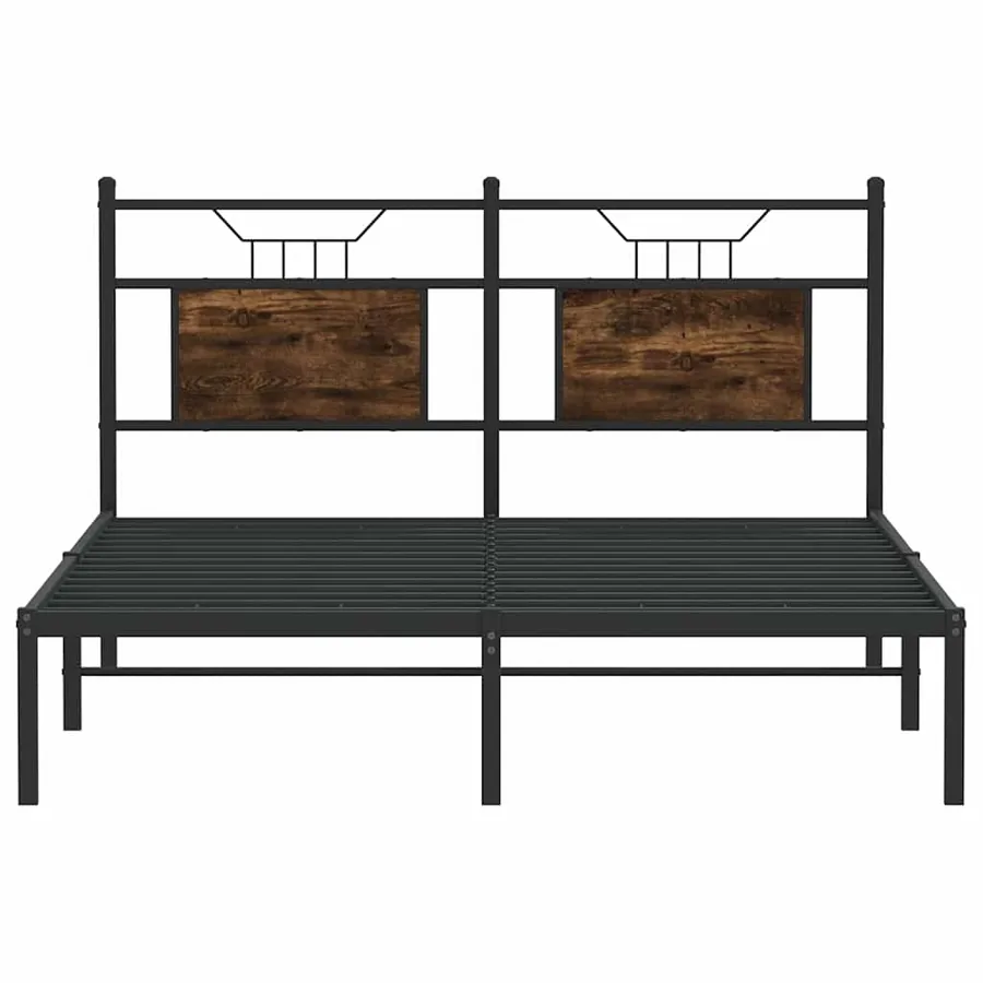 Cadre de lit sans matelas chêne fumé 150x200 cm bois ingénierie - 6