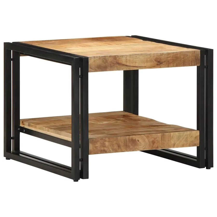 Table basse 50x50x38 cm bois de manguier massif brut - 3