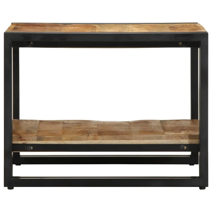 Table basse 50x50x38 cm bois de manguier massif brut - 5