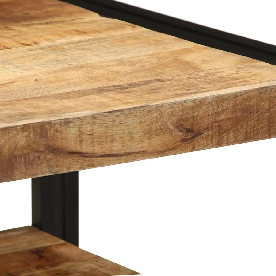 Table basse 50x50x38 cm bois de manguier massif brut - 7