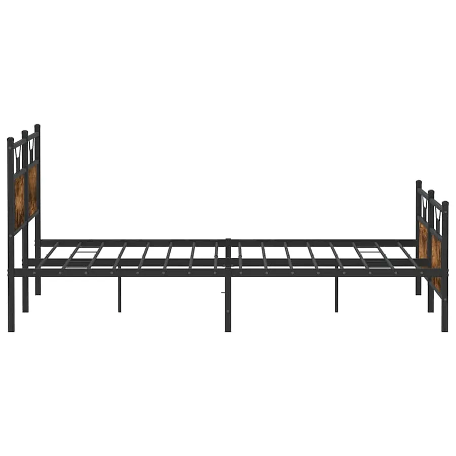 Cadre de lit en métal sans matelas chêne fumé 160x200 cm - 7
