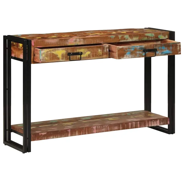 Table console Multicolore 120 x 33 x 75 cm Bois Recyclé Solide