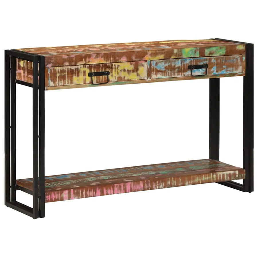 Table console Multicolore 120 x 33 x 75 cm Bois Recyclé Solide - 2
