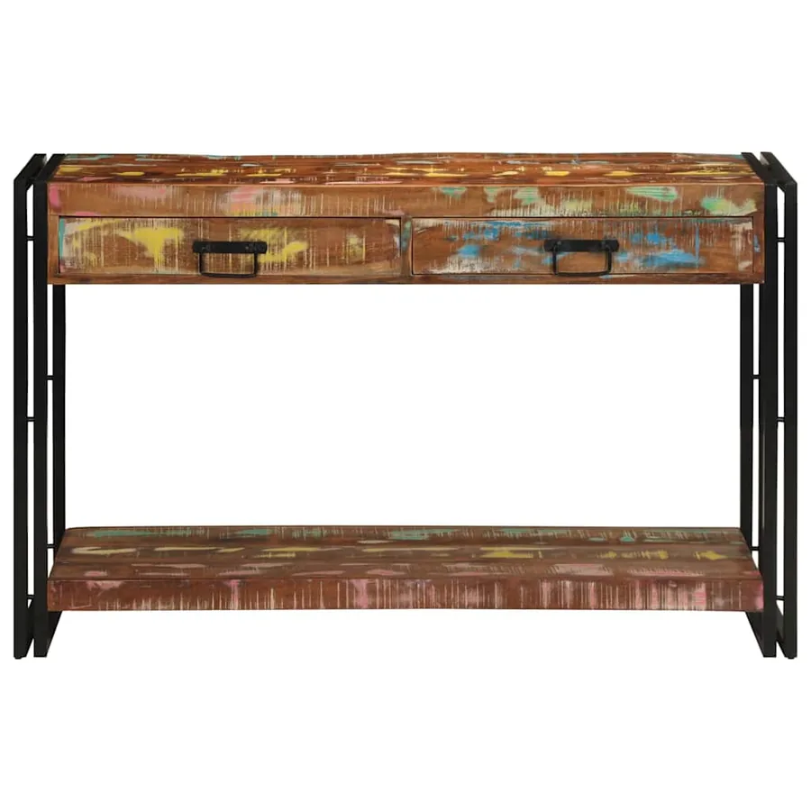 Table console Multicolore 120 x 33 x 75 cm Bois Recyclé Solide - 5