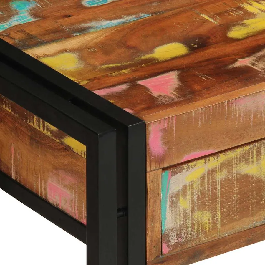 Table console Multicolore 120 x 33 x 75 cm Bois Recyclé Solide - 7