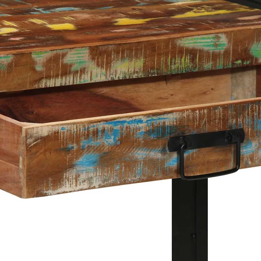 Table console Multicolore 120 x 33 x 75 cm Bois Recyclé Solide - 8