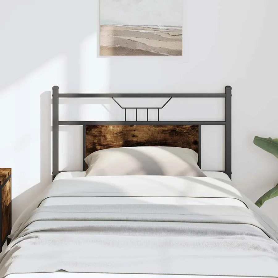 Tête de lit de remplacement chêne fumé 80 cm bois d'ingénierie et acier