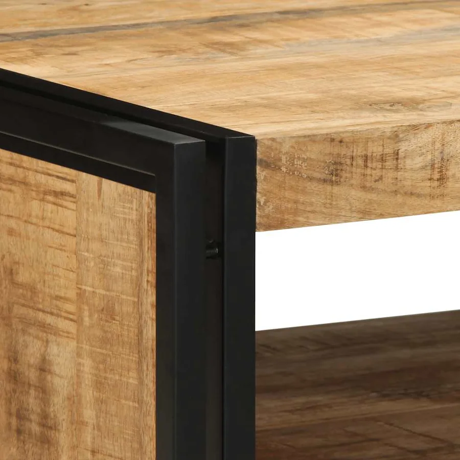 Table basse 70x50x38 cm bois de manguier massif brut - 6