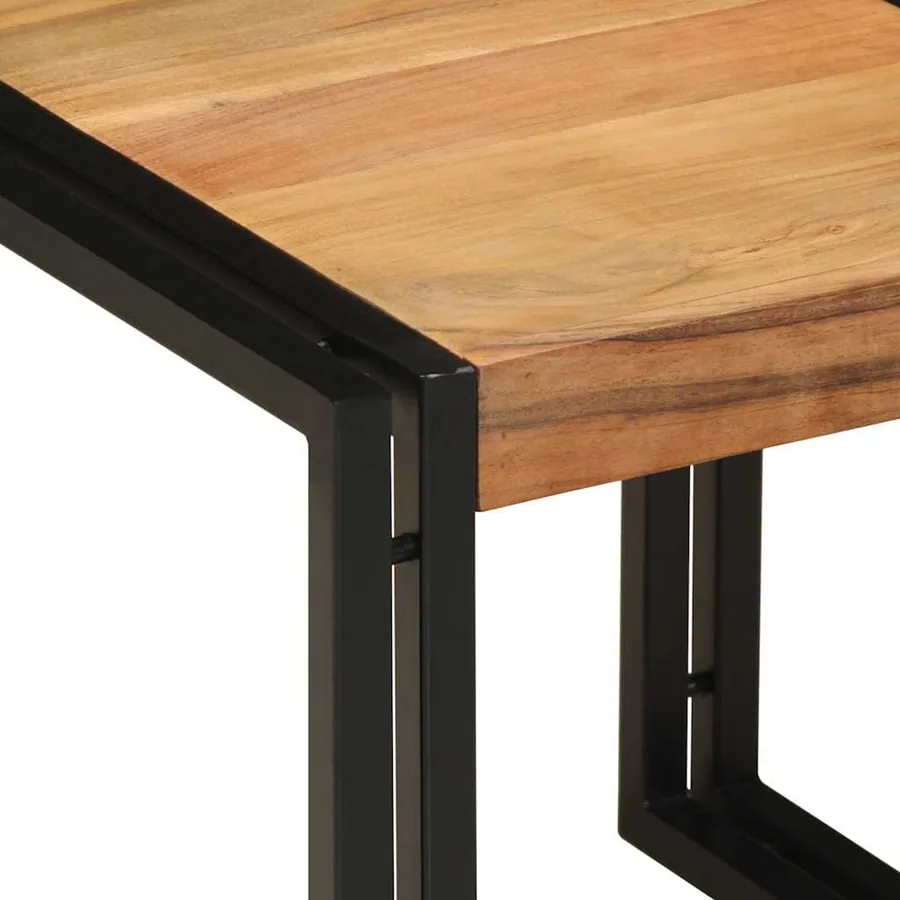 Table basse Marron 40 x 40 x 38 cm Bois d'Acacia Massif - 6