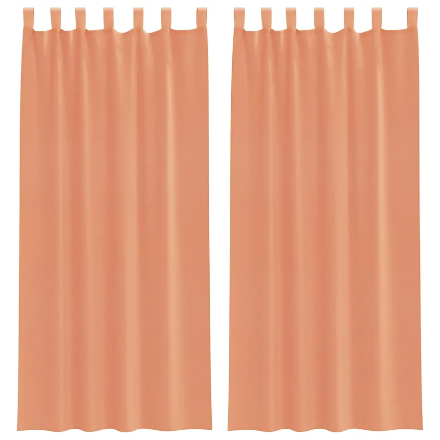 Rideaux en voile avec boucles 2 pcs terre cuite 140x225 cm - 2
